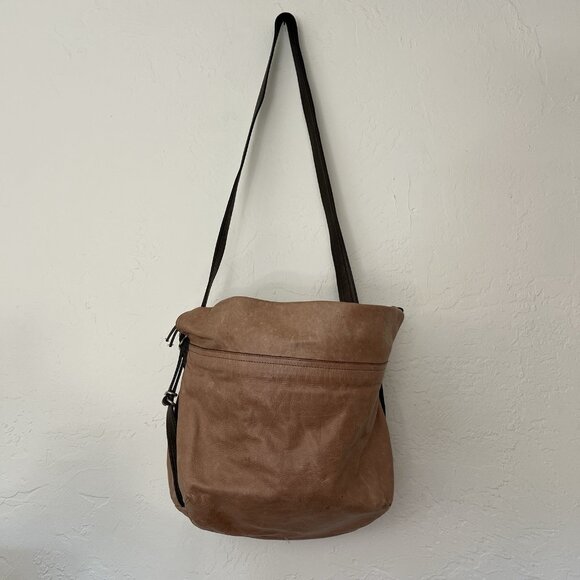 Rough & Tumble Borough Bag Womens Convertible Beige Brown Leather Crossbody - Picture 7 of 16